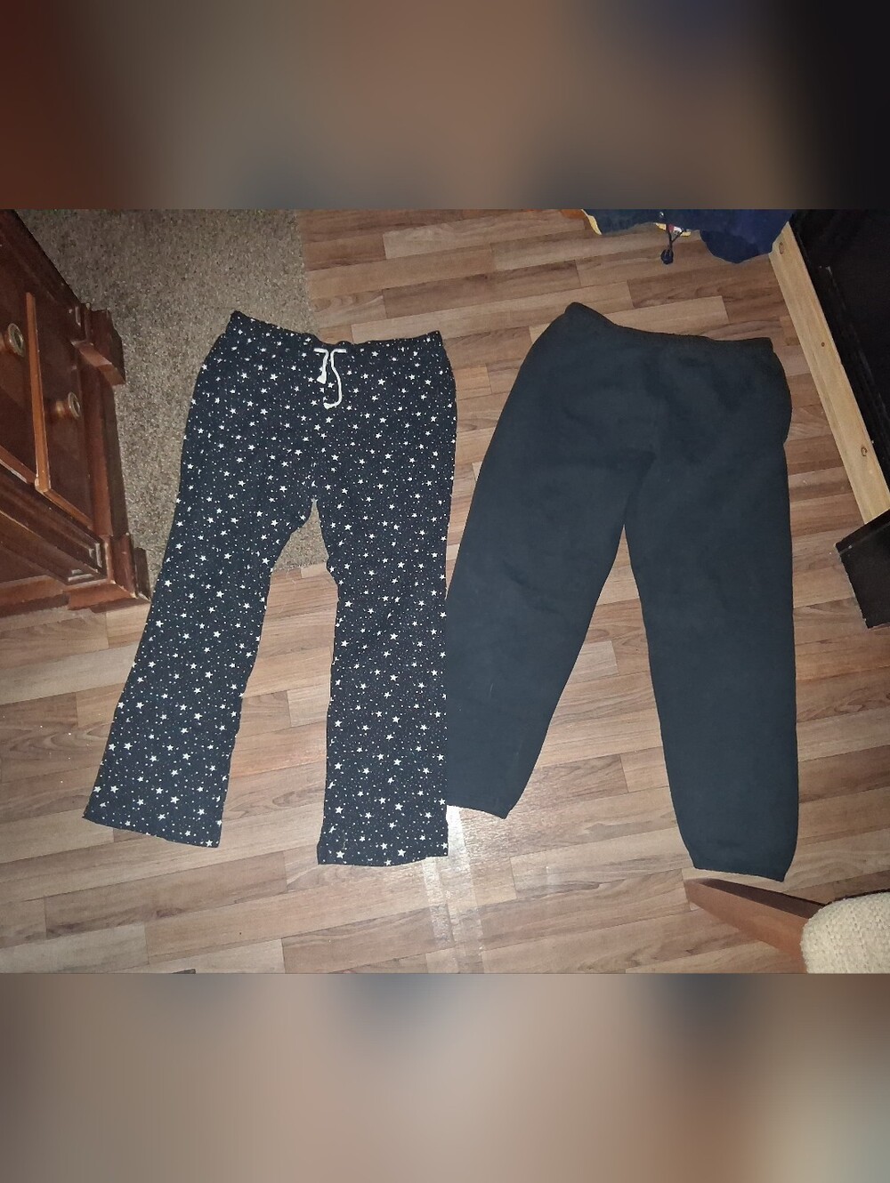 Women's Black Star-Print Lounge Pants & Solid Black Joggers Set